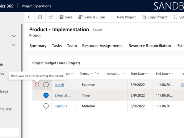 Project Budgeting in D365 Projects&nbsp;Operations